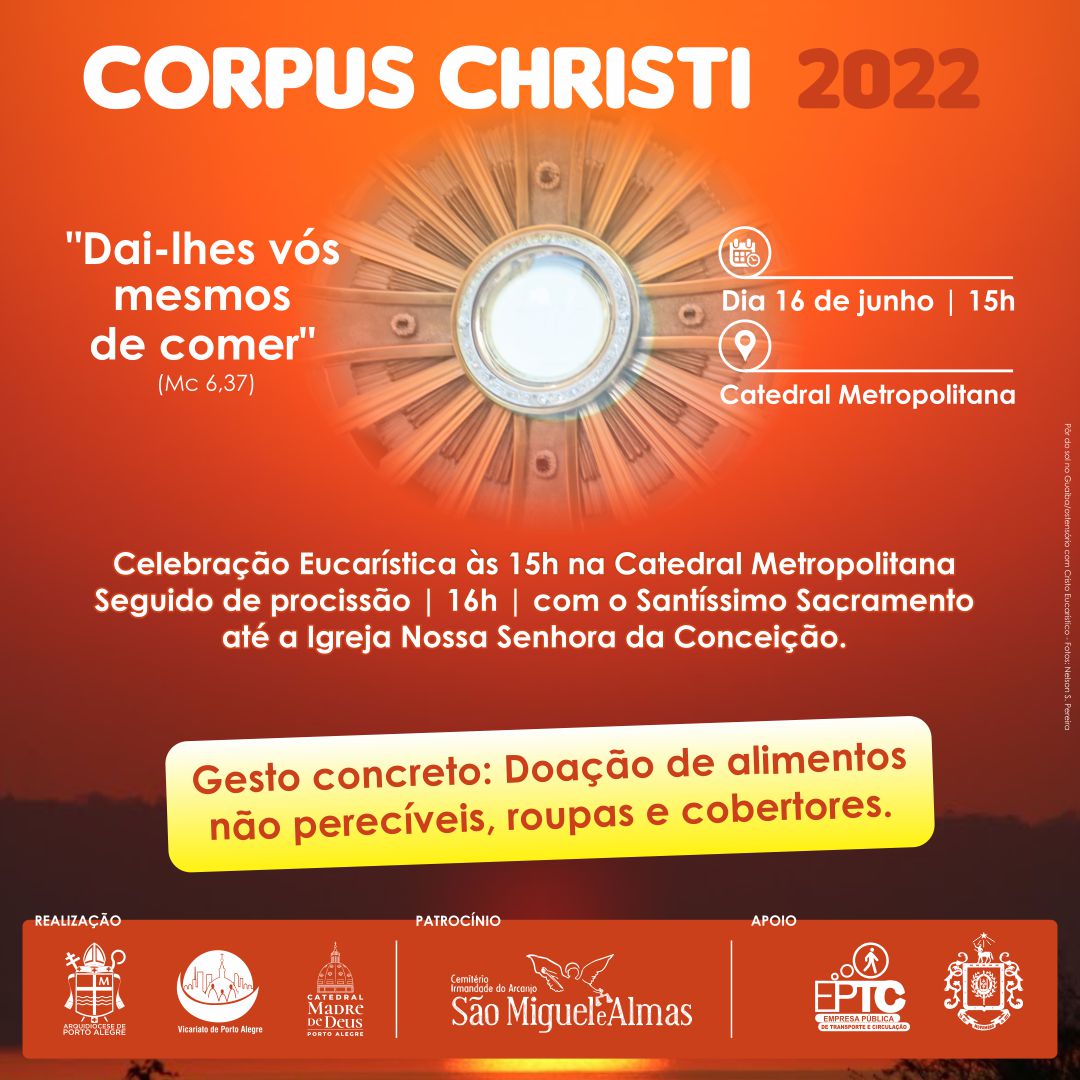 Procissão de Corpus Christi terá campanha de arrecadação de roupas de inverno e cobertores